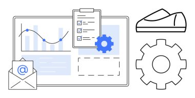 İş ekibi verileri e-posta, pano kontrol listesi, teçhizat ve çizgi grafiğiyle analiz ediyor. Proje planlaması, görev yönetimi, üretkenlik, iş analizi, ofis işleri, koordinasyon için ideal