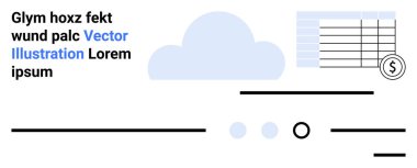 Bulut, finansal tablolar ve metin bileşenleri. Teknoloji uygulamaları, finansal hizmetler, veri yönetimi, UIUX, iniş sayfaları, bulut hesaplama, SaaS için ideal. İniş sayfası
