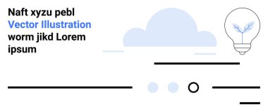 Yapraklı ampul, bulut şekli, metin tutucular ve satırlar. Temiz tasarım, yenilik, teknoloji, çevre, minimalist tarz, web tasarımı, iş fikirleri için idealdir. İniş sayfası