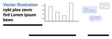 Metin elemanları ve temiz bir düzende konuşma baloncukları olan bar çizelgesi. İş raporları, veri analizleri, sunumlar, pazarlama materyalleri, eğitim içeriği, strateji planlaması için ideal