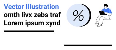 Dizüstü bilgisayar kullanan mühendis, büyük yüzdelik sembol, kara metin kutuları, teknoloji eğilimleri, analitik, iş özetleri, mali raporlar, mühendislik genel değerlendirmeleri, istatistiksel veriler için ideal