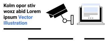 Güvenlik kamerası görüntüleme, web sayfası içeriğini gösteren bir dizüstü bilgisayarla birleşti. Siber güvenlik, izleme, dijital pazarlama, uzaktan çalışma, veri analizi, çevrimiçi eğitim, teknik