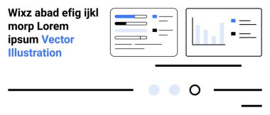 Grafikleri, grafikleri ve simgeleri olan iki veri analiz ekranı. Analiz, veri bilimi, raporlar, sunumlar, iş dünyası, teknoloji, eğitim iniş sayfası için ideal