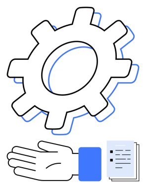 Vites, el, belge temaları gelişim süreci, verimlilik, görev yönetimi, destek, üretkenlik otomasyon takım çalışması. İş tekniği için ideal. Satır metaforu