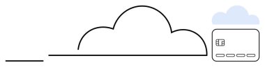Bulut hattı kredi kartı simgesine bağlandı. Bu da güvenli çevrimiçi işlemler ve veri depolaması anlamına geliyor. Finans, teknoloji güvenliği, bulut uygulamaları, bankacılık, çevrimiçi alışveriş, siber güvenlik için ideal