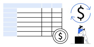 Finansal tablolar, oklu döviz sembolleri, taburede bireysel kontrol cihazı. Finans, bütçe, muhasebe, iş planlaması, yatırım finansal analizi ekonomik çalışmalar için idealdir. Çizgi