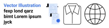 Metin bloğu, pullu, gömlekli ve küresi olan belgeler. İş, moda, eğitim, küresel hizmetler, belgeler kurumsal web siteleri ve ekommerce için idealdir. İniş sayfası