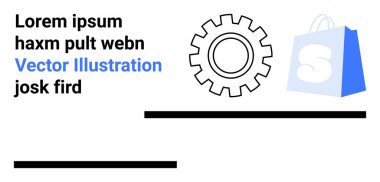 Vites simgesi, solunda mesaj olan bir alışveriş çantasının yanında. E-ticaret, teknoloji, iş çözümleri, online alışveriş ve dijital hizmetler için ideal. İniş sayfası