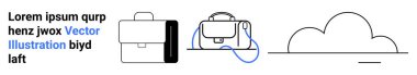 Minimalist tarzda çantalar, içinde bir çanta ve bulutlu bir seyahat çantası da var. İş siteleri, seyahat blogları, teknoloji hizmetleri, eğitim platformları, yaratıcı portföyler, e-ticaret için ideal
