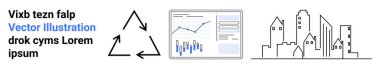 Metin içeriği, geri dönüşüm üçgeni sembolü, ekrandaki veri analizi grafiği, şehir silüeti. Çevresel farkındalık, iş analizleri, kentsel planlama, sürdürülebilir büyüme, kurumsal büyüme için ideal