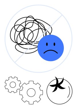 Yaratıcılık ve problem çözmede kullanılan yasaklı çizgilerin, vites ve ampullerin birbirine dolanmış hali. Ruh sağlığı, stres yönetimi, üretkenlik, duygu düzenlemesi ve yenilik için ideal