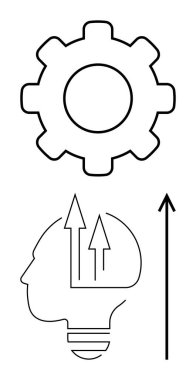 İnsan baş okları yenilikçi gelişim mekaniği teknolojisi geliştirme verimliliği sağlar. İş, strateji, yaratıcılık, büyüme, problem çözme, mühendislik ve liderlik için ideal. Çizgi