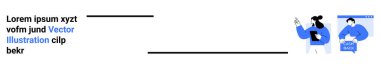 Dijital cihazlarla etkileşime geçen iki birey. Biri daha fazla öğrenme düğmesi gösteriyor. Web siteleri, uygulamalar, çevrimiçi kurslar, pazarlama, eğitim platformları, sunumlar, iş materyalleri için ideal. İniş