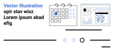 İşaretli takvim, grafikli gösterge paneli ve ortalanmış metin. Üretkenlik, organizasyon, işletme yönetimi, iş akışı planlaması, ofis uygulamaları, veri analizi için idealdir. İniş