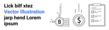 Bitcoin sembolü bir devre kartı, dolar parası ve işaretli parçalarla birleştirilmiş bir pano. Finans, yatırım, kripto para birimi, fintech, çevrimiçi işlemler, bütçe, dijital
