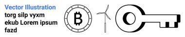 Bitcoin sembolü, rüzgar türbini, büyük anahtar. Kripto para birimi, temiz enerji, dijital güvenlik, engelleme zinciri, yenilenebilir kaynaklar, teknoloji inovasyon sayfası için ideal