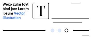 T harfi, minimalist çizgiler, noktalar, yer tutucu metin, modern tarz, siyah, mavi. Yaratıcı, dijital tasarım, web sitesi düzeni, markalaşma projeleri, çağdaş sanat minimalist temalar teknolojisi için ideal