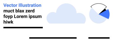 Mavi bulut, siyah ve mavi dilimli pasta grafiği, metin blokları. Veri sunumu, bilgi grafikleri, web tasarımı, iş raporları, eğitim materyalleri, uygulama tasarımı ve teknoloji blogları için ideal