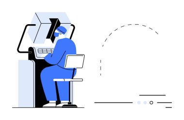 Koruyucu teçhizat işçisi bir makine kontrol panelini çalıştırıyor. Teknoloji, endüstriyel otomasyon, üretim süreçleri, güvenlik protokolleri, teknik eğitim, fabrika işletmeleri için ideal