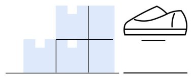 Tek bir paketin yanına istiflenmiş kutular verimli depolama ve dağıtımı vurguluyor. Lojistik, nakliye, envanter yönetimi, depolama çözümleri, tedarik zinciri optimizasyonu, e-ticaret için ideal