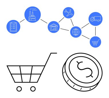 Üretim ağı, lojistik, depolama, küresel ulaşım ve perakende elemanları birbirine bağlı. Tedarik zinciri yönetimi, lojistik, üretim planlaması, küresel ticaretin depolanması için ideal