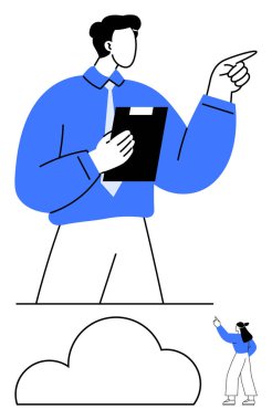 Elinde dosya tutan adam daha küçük bir insanı yönetiyor. Akıl hocalığı, liderlik yapıyor. İş için ideal, takım çalışması, rehberlik, yönetim, eğitim ilham stratejisi. Satır metaforu