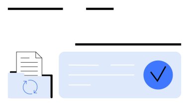 Senkronize dokümanlar ve doğrulanmış veri işaretli dosya dolabı. Ofis yönetimi, organizasyon, veri doğrulaması, dijital dosyalama, üretkenlik, veri senkronizasyonu ve iş akışı için ideal