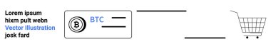 Kredi kartı ve alışveriş arabasının yanında dijital para transferlerini temsil eden Bitcoin sembolü. E-ticaret, fintech, online alışveriş, kripto işlemleri, dijital cüzdanlar, engelleme zinciri için ideal
