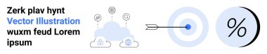 Simgeli bulut depolama, hedefi vuran ok, yüzde işareti. Veri yönetimi için ideal, yenilikçi düşünce, hedef belirleme, iş analizleri, pazarlama stratejileri, eğitim içeriği