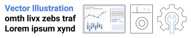 Grafik, çizelge, çamaşır makinesi, ingiliz anahtarlı teçhizat. İş analitiği, veri görselleştirme, teknik hizmetler, ev aletleri, teknoloji çözümleri, bakım hizmetleri için idealdir. İniş