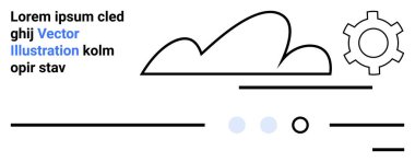 Bulut, vites, rastgele çizgiler ve modern minimalist bir dizaynın yer tutucu metni. Teknoloji, web geliştirme, bulut hesaplama, optimizasyon, dijital çözümler, otomasyon ve yenilik için ideal