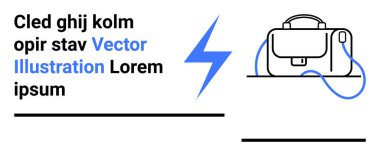 Çanta, elektrikli cıvata ve metin elemanları. İş sunumları, teknoloji girişimleri, eğitim materyalleri, web sitesi tasarımları, pazarlama kampanyaları, kurumsal eğitim ve dijital hikaye anlatma için ideal