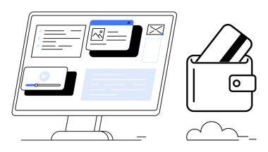 E- posta, video, görüntü, metin pencereleri, cüzdan ve kartlarla birlikte görüntüleme monitörü. Çevrimiçi bankacılık, e-ticaret, dijital işlemler, bütçe planlama uygulamaları ve finans teknolojisi için ideal