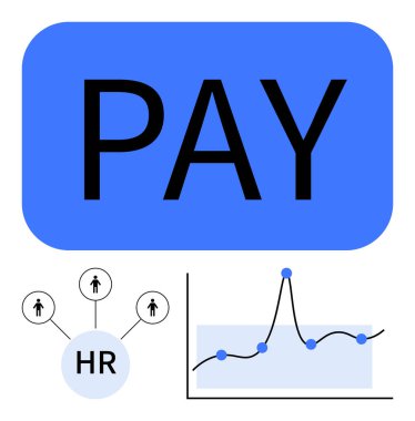 Maviye koyu ödeme. HR ağı bireyleri birbirine bağlar. Veri noktaları olan grafikler. HR veri analizi, iş büyümesi, finans, yönetim ve değerlendirme için ideal. Satır metaforu