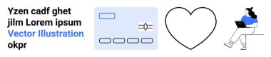 Dizüstü bilgisayar kullanan kadın profesyonel, kredi kartı ve kalp ikonu dijital bağlantıyı, fintech 'i ve aşkı sembolize ediyor. Çevrimiçi alışveriş için ideal, uzaktan çalışma, ağ kurma, fintech çözümler, modern