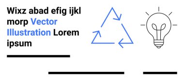 Geri dönüşüm sembolü, ampul, metin blokları. Çevre dostu kampanyalar, enerji tasarrufu, eğitim materyalleri, sürdürülebilirlik projeleri, yaratıcı tasarımlar, bilgi grafikleri, iş dünyası için ideal