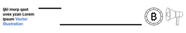 Bitcoin sembolü bir megafon ikonunun yanında daire şeklinde. Kripto para, pazarlama, engelleme teknolojisi, dijital para birimi, finans, yatırım temaları için ideal. İniş sayfası