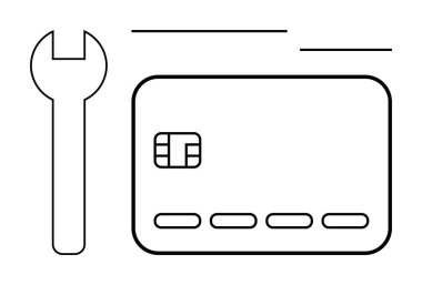 Kredi kartının yanında fiş ve işlem çizgileri olan bir anahtar. Finans, bankacılık, güvenlik, teknoloji, teknik destek, e-ticaret, finansal bakım için ideal. Satır metaforu