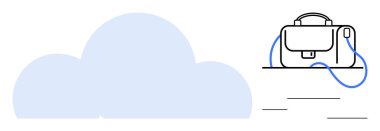 Bulut ikonu masanın üzerinde bir iş çantasıyla eşleşti. Teknoloji, iş, uzaktan kumanda, veri depolama, bulut hizmetleri, dijital dönüşüm ve mobil çalışma alanları için ideal. Satır metaforu