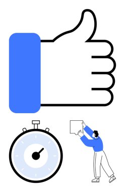 Baş parmak hareketi, geri sayım kronometresi ve yapboz parçasını yerleştiren kişi. Dakiklik, başarı, motivasyon, kesinlik, zaman yönetimi, problem çözme, organizasyon için idealdir. Satır metaforu