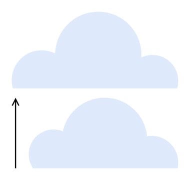 İki açık mavi bulut yukarı doğru bir okla dikey olarak dizilmiş. Büyüme, değişim, arzu, ilerleme, dönüşüm, motivasyon ve ilham için idealdir. Satır metaforu