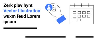 El ele tutuşan kullanıcı profili simgesi, takvim ve metin. İletişim yönetimi, randevu çizelgesi, hatırlatıcılar, yapılacaklar listesi, üretkenlik uygulamaları, iş planları, sosyal ağ kurmak için ideal. İniş sayfası