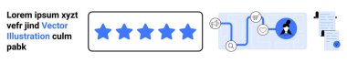 5 yıldızlı derecelendirme, bağlı ağ simgeleri, kullanıcı profili, belgeler. İnceleme sistemleri için ideal, kullanıcı geribildirimi, sosyal ağlar, profesyonel profiller, iş analizleri, müşteri memnuniyeti, web