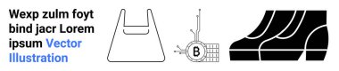Alışveriş torbası, ağla bağlantılı bozuk para, ayak sesleri. E-ticaret, kripto para birimi, fintech, perakende pazarlama, çevrimiçi alışveriş, finans, dijital ödeme iniş sayfası için ideal