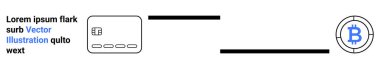 Kredi kartından Bitcoin 'e geçişi gösteren diyagram bağlantı hatları, metin blokları var. Ödeme evrimi, dijital para birimi, teknoloji, fintech yenilikleri, finansal kaymalar, blok zinciri için ideal