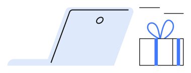 Kurdeleli dizüstü bilgisayar başarıların, tanınmanın, özel durumların veya hediyelerin kutlanmasını sembolize eder. İş ödülleri, tatil teklifleri, çalışanların takdiri, internet için ideal.