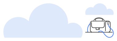 Buluta bağlı çanta veri depolamayı sembolize ediyor. İş, seyahat, teknoloji, veri güvenliği, bulut hesaplama, organizasyon, uzaktan çalışma için ideal. Satır metaforu