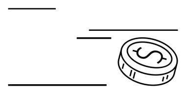 Dolar sembollü sikke hareket çizgileriyle yüksek hızda hareket ediyor. Finans, bankacılık, yatırımlar, ekonomi, hızlı işlemler, döviz kurları ve iş büyümesi için ideal. Satır metaforu