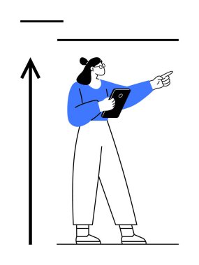 Önünde bir tablet tutan kişi. Veri başarısı planlayan yenilikçi büyüme liderliği stratejisi. İş teknolojisi, analiz, öğrenme, ilerleme, takım çalışması ve vizyon için ideal. Çizgi