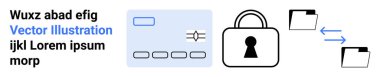 Güvenli kart, asma kilit simgesi ve oklu klasörler transferi gösteriyor. Siber güvenlik, veri gizliliği, şifreleme, güvenli işlemler, bilgi güvenliği, çevrimiçi güvenlik dijital